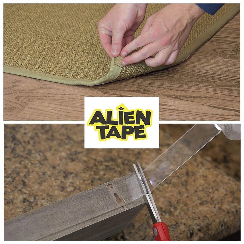 ALIEN TAPE شريط لاصق مزدوج الجوانب عالي التحمل، شريط نانو، شريط لاصق شفاف للأقدام لتزيين الجدران بالصور كما هو معروض على التلفاز، (لفة واحدة - 10 أقدام) - Image 3